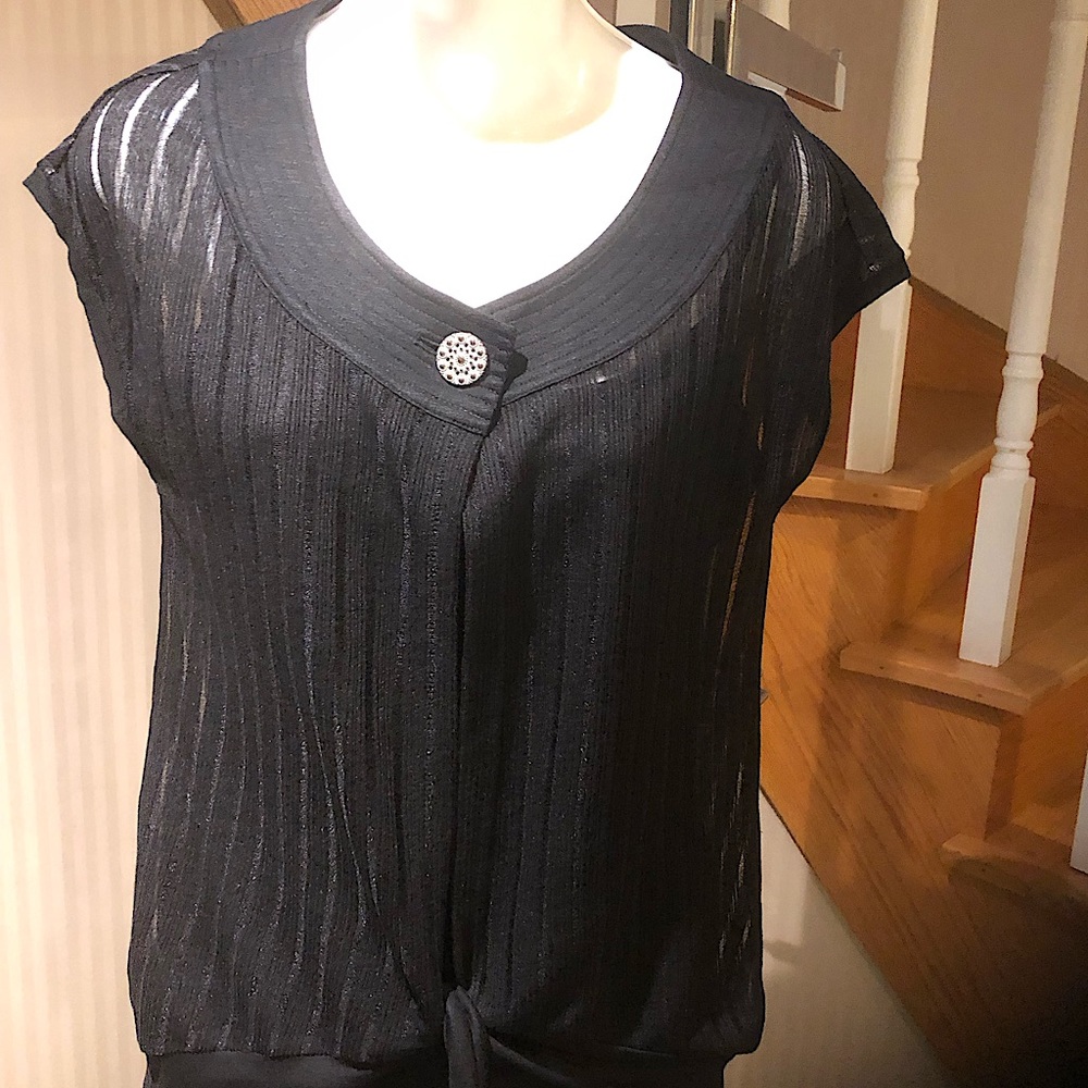NWT Mocano black knit cap sleeve shrug with matching tube top